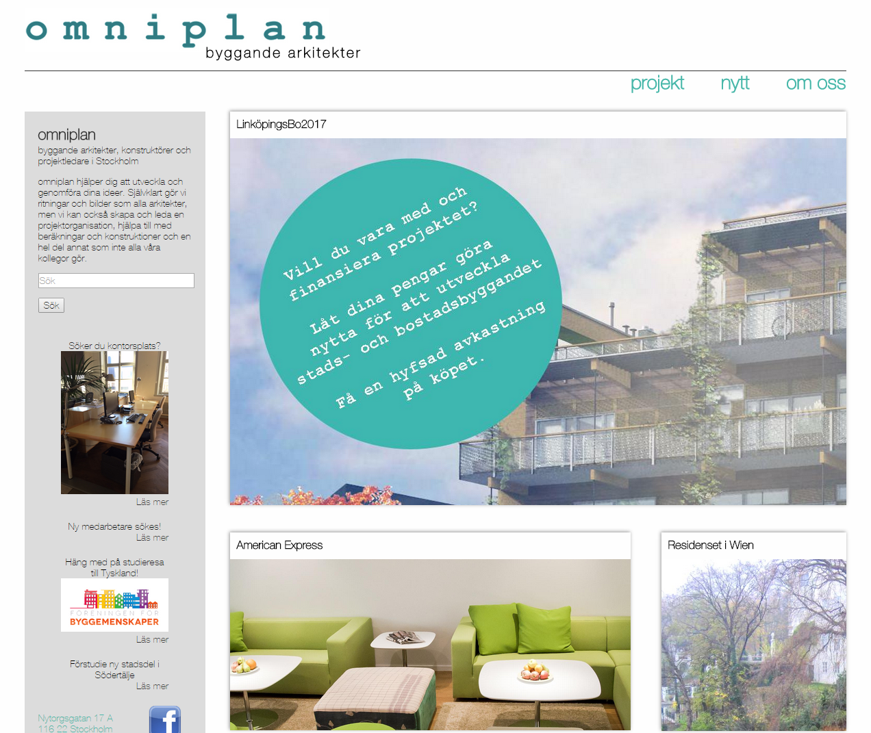 Design, startsida omniplan